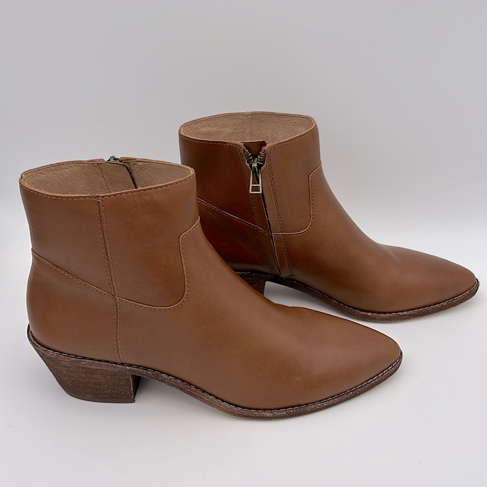 Madewell The Charley Western  Leather Ankle Boots Color English Saddle K5307 NIB